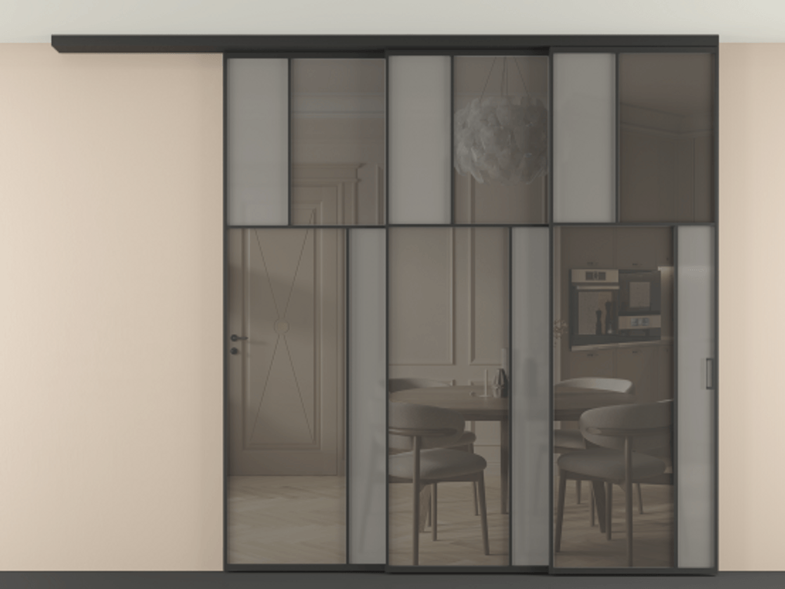 Перегородка Mosaic вдоль стены телескопик синхро-3 #VENDORCODE# #FURNISH# #GLASS# Цена #PRICE# #CURRENCY# | Volhovec