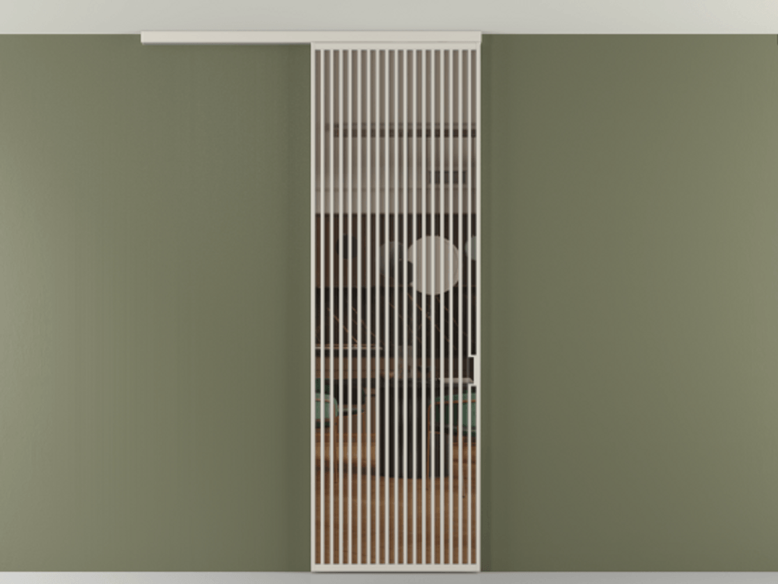 Перегородка Formato вдоль стены на потолок 1 створка АЛПР 040.06 Алюминий облачно-серый Прозрачное бронзовое стекло, триплекс Цена 9500 Br | Volhovec