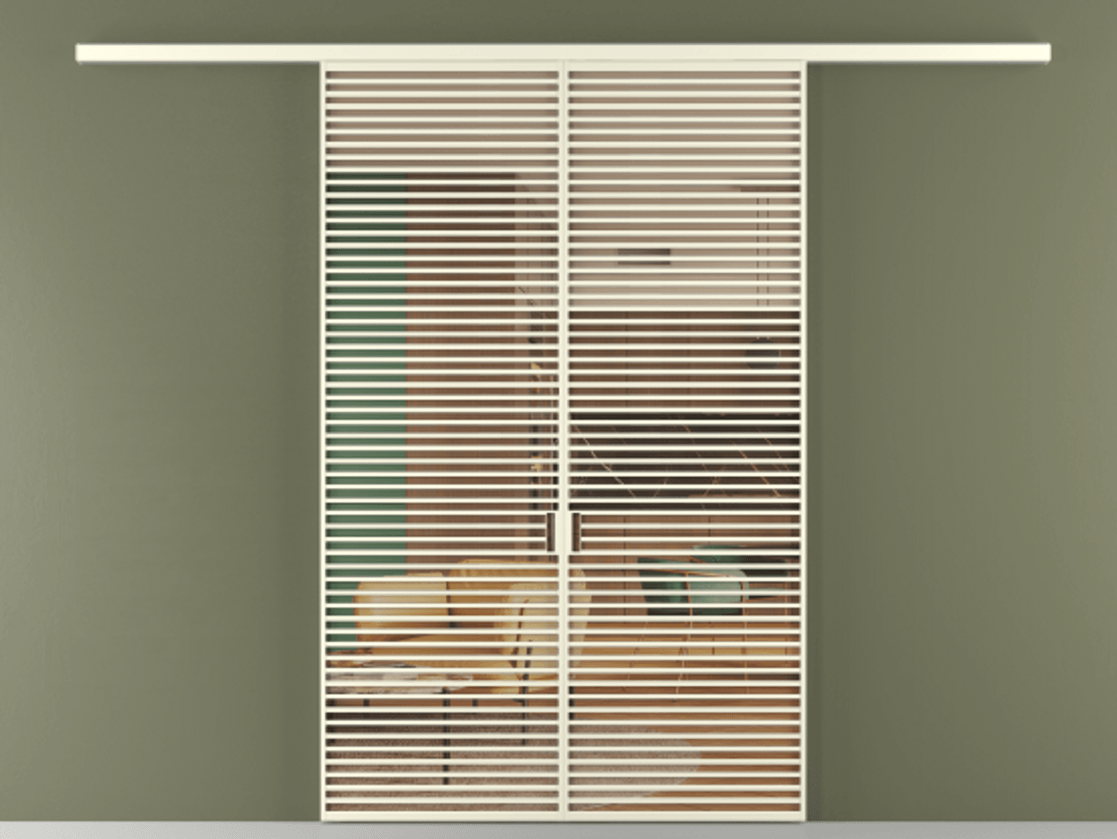 Перегородка Formato вдоль стены 2 створки АЛПР 040.07 Алюминий молочно-белый Прозрачное оранжевое стекло, триплекс Цена 22900 Br | Volhovec