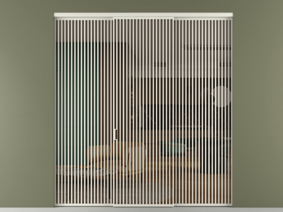 Перегородка Формато внутри проёма 3 створки АЛПР 040.06 Алюминий Белый Прозрачное бронзовое стекло, триплекс Цена 23410 Br | Volhovec