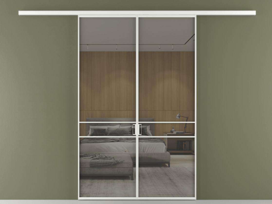 Перегородка Формато вдоль стены 2 створки АЛПР 040.02 Алюминий белоснежный Рефлективное серое стекло "Стопсол", калёное. Цена 13310 Br 1. Полотно 2 шт. (800/2100 мм)
2. Комплект установки раздвижной системы
3. Базовый комплект фурнитуры
4.Ручка Рондо. Фабрика дверей Волховец 8 (800) 551 43 19 Перегородка Формато вдоль стены 2 створки АЛПР 040.02 Алюминий белоснежный Рефлективное серое стекло "Стопсол", калёное Цена 13310 Br | Volhovec