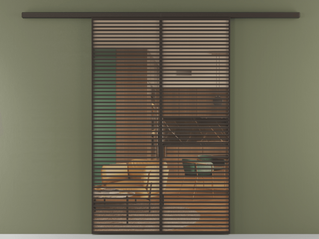 Перегородка Formato вдоль стены 2 створки АЛПР 040.07 Алюминий антрацит Прозрачное оранжевое стекло, триплекс Цена 18300 Br | Volhovec