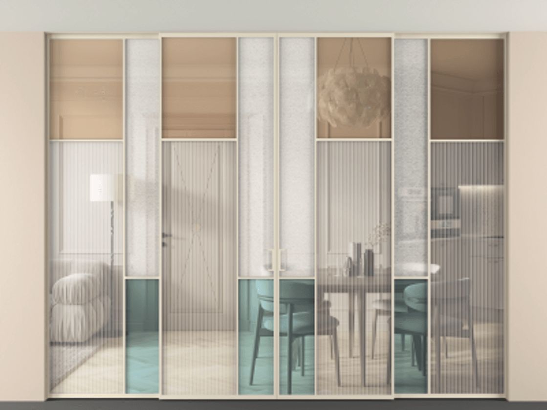 Перегородка Mosaic внутри проёма скрытое крепление в потолок 4 створки АЛПР 041.11 Алюминий бежево-серый Комбинация стекол Группы 1 и Группы 3. Цена 33000 Br . Фабрика дверей Волховец 8 (800) 551 43 19 Перегородка Mosaic внутри проёма скрытое крепление в потолок 4 створки АЛПР 041.11 Алюминий бежево-серый Комбинация стекол Группы 1 и Группы 3 Цена 33000 Br | Volhovec