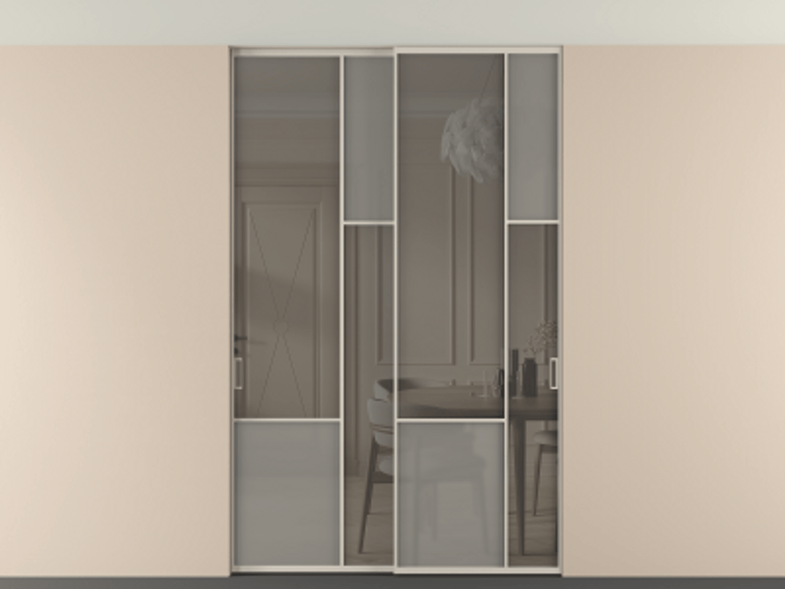 Перегородка Мозаик внутри проёма скрытое крепление в потолок 2 створки АЛПР 041.12 Алюминий светло-бежевый Сатинированное серое стекло, триплекс, 6 мм + Прозрачное серое стекло, триплекс. Цена 17350 Br . Фабрика дверей Волховец 8 (800) 551 43 19 Перегородка Мозаик внутри проёма скрытое крепление в потолок 2 створки АЛПР 041.12 Алюминий светло-бежевый Сатинированное серое стекло, триплекс, 6 мм + Прозрачное серое стекло, триплекс Цена 17350 Br | Volhovec