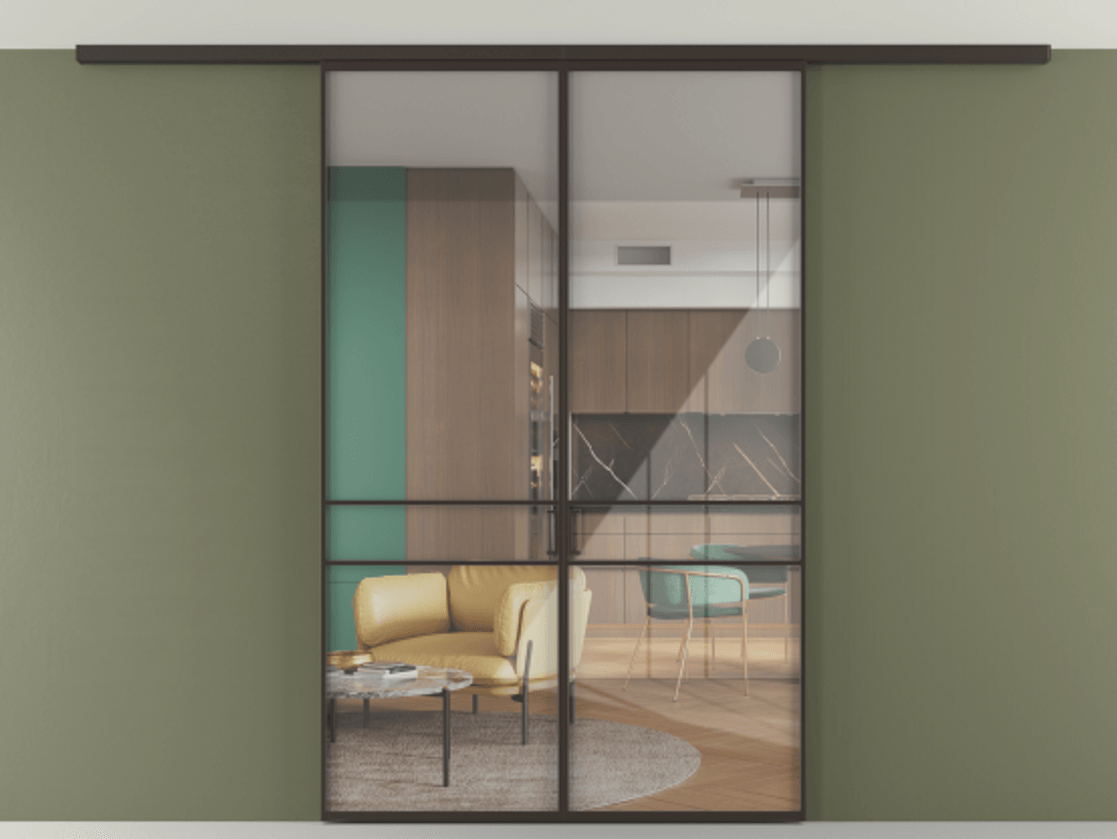 Перегородка Формато вдоль стены на потолок 2 створки АЛПР 040.02 Алюминий антрацит Рефлективное прозрачное стекло "Стопсол", калёное. Цена 13040 Br 1. Полотно 2 шт. (800/2100 мм)
2. Комплект установки раздвижной системы
3. Базовый комплект фурнитуры
4.Ручка RONDO
. Фабрика дверей Волховец 8 (800) 551 43 19 Перегородка Формато вдоль стены на потолок 2 створки АЛПР 040.02 Алюминий антрацит Рефлективное прозрачное стекло "Стопсол", калёное Цена 13040 Br | Volhovec