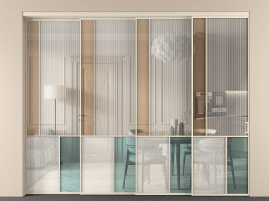 Перегородка Mosaic внутри проёма 4 створки с синхронным механизмом АЛПР 041.20 Алюминий бежево-серый Комбинация стекол Группы 1 и Группы 3. Цена 32700 Br . Фабрика дверей Волховец 8 (800) 551 43 19 Перегородка Mosaic внутри проёма 4 створки с синхронным механизмом АЛПР 041.20 Алюминий бежево-серый Комбинация стекол Группы 1 и Группы 3 Цена 32700 Br | Volhovec