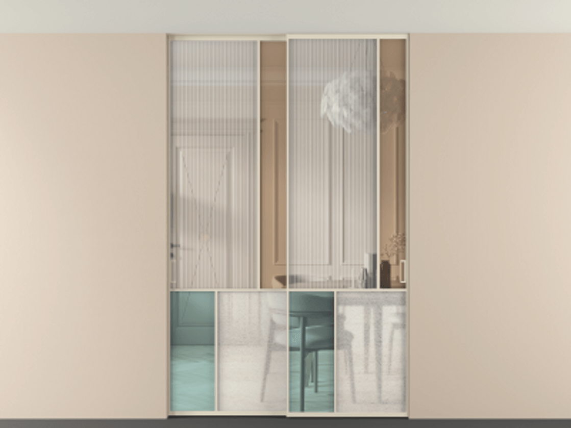 Перегородка Mosaic внутри проёма двустворчатая со скрытым креплением в потолок АЛПР 041.21 Алюминий бежево-серый Комбинация стекол Группы 1 и Группы 3. Цена 18000 Br . Фабрика дверей Волховец 8 (800) 551 43 19 Перегородка Mosaic внутри проёма двустворчатая со скрытым креплением в потолок АЛПР 041.21 Алюминий бежево-серый Комбинация стекол Группы 1 и Группы 3 Цена 18000 Br | Volhovec