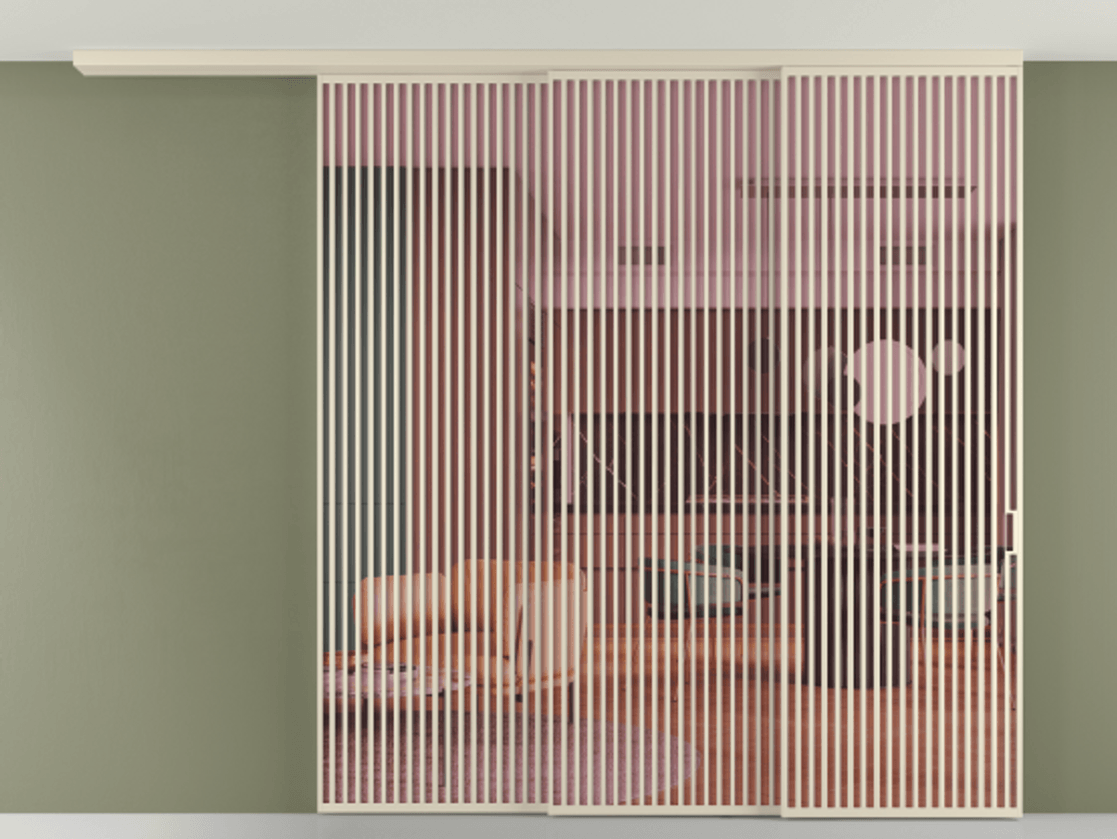 Перегородка Formato вдоль стены на потолок телескопик синхро 3 АЛПР 040.06 Алюминий бежево-серый Прозрачное розовое стекло, триплекс Цена 35000 Br | Volhovec