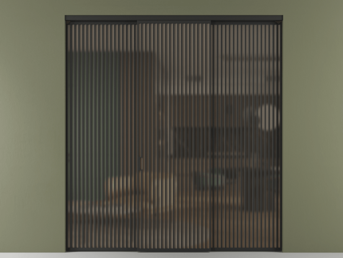 Перегородка Formato внутри проёма 3 створки АЛПР 040.06 Алюминий Черный Сатинированное бронзовое стекло, триплекс Цена 24730 Br | Volhovec