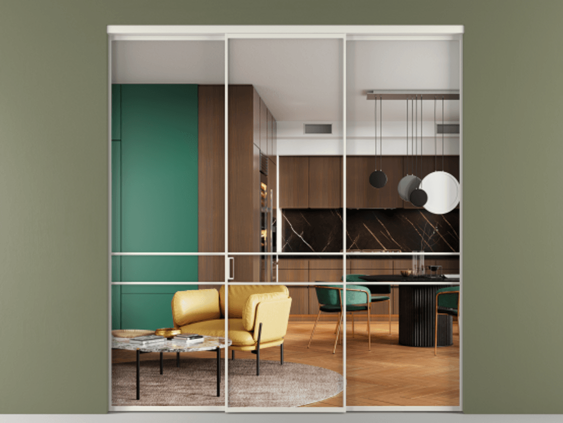 Перегородка Formato внутри проема трёхстворчатая #VENDORCODE# #FURNISH# #GLASS# Цена #PRICE# #CURRENCY# | Volhovec