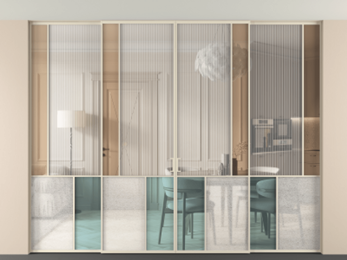 Перегородка Mosaic внутри проёма скрытое крепление в потолок 4 створки АЛПР 041.21 Алюминий бежево-серый Комбинация стекол Группы 1 и Группы 3. Цена 33000 Br . Фабрика дверей Волховец 8 (800) 551 43 19 Перегородка Mosaic внутри проёма скрытое крепление в потолок 4 створки АЛПР 041.21 Алюминий бежево-серый Комбинация стекол Группы 1 и Группы 3 Цена 33000 Br | Volhovec