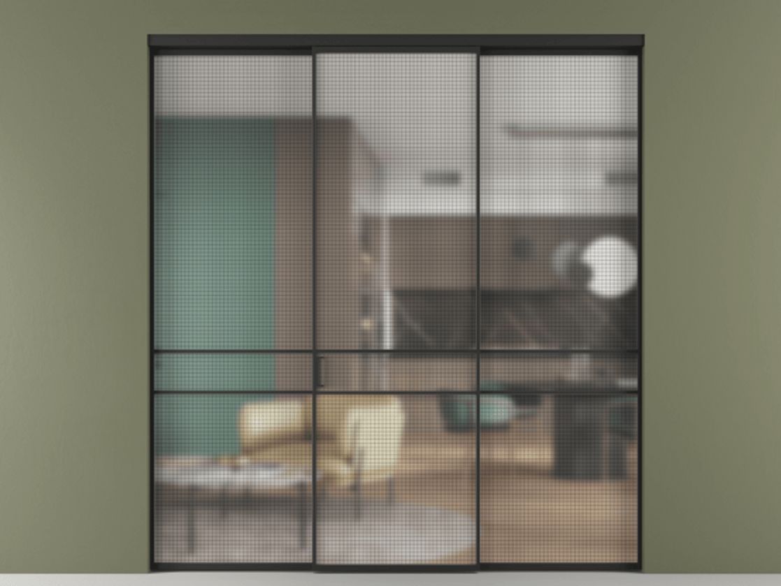 Перегородка Formato внутри проёма 3 створки АЛПР 040.02 Алюминий Черный  Цена 13790 Br | Volhovec