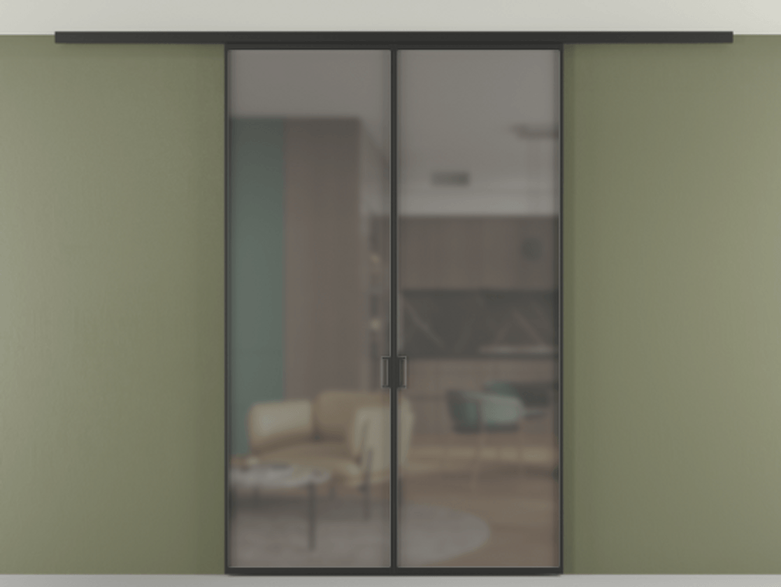 Перегородка Formato вдоль стены на потолок двустворчатая #VENDORCODE# #FURNISH# #GLASS# Цена #PRICE#  | Volhovec
