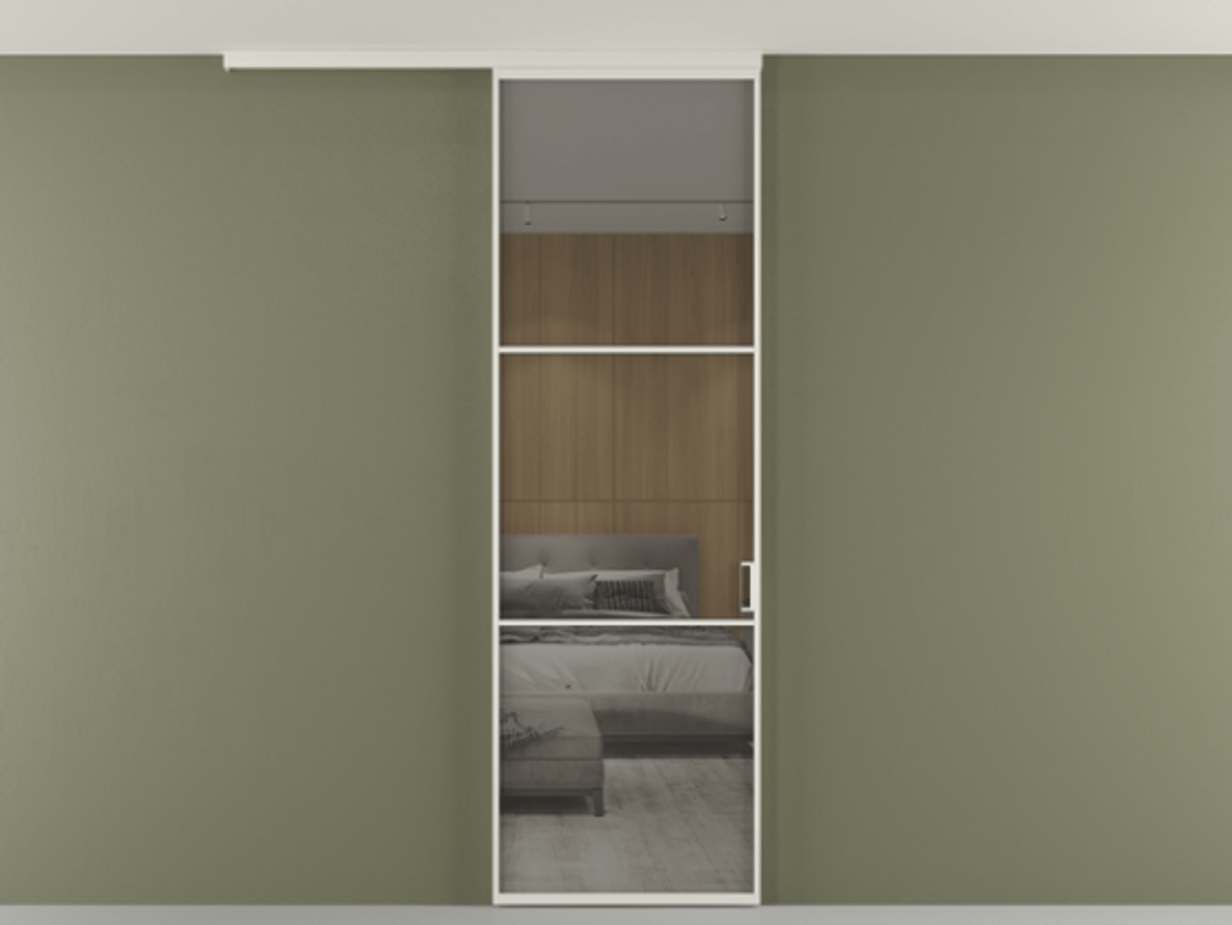 Перегородка Formato вдоль стены на потолок одностворчатая #VENDORCODE# #FURNISH# #GLASS# Цена #PRICE# #CURRENCY# | Volhovec