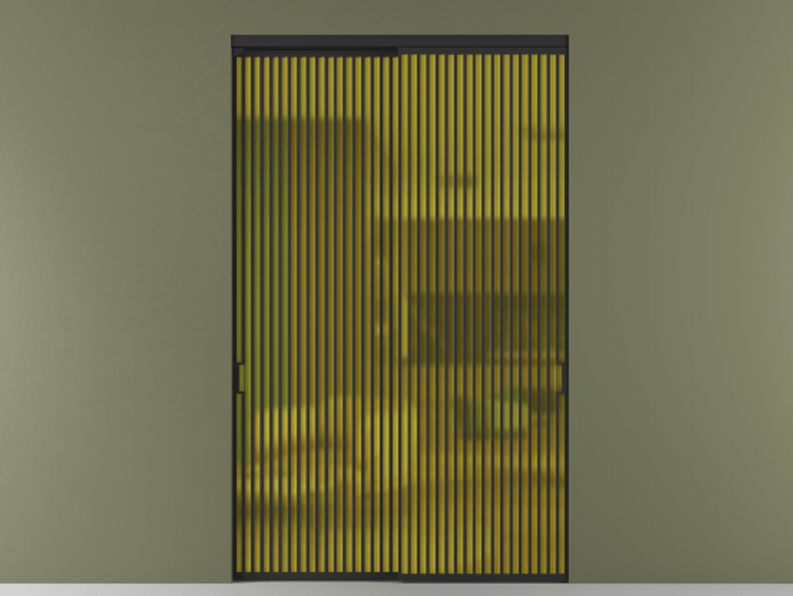 Перегородка Formato внутри проёма 2 створки АЛПР 040.06 Алюминий Черный Сатинированное жёлтое стекло, триплекс. Скрытый короб ЧЕР Цена 30000 Br 1. Полотно 2 шт. (800/2100 мм)
2. Комплект установки раздвижной системы
3. Базовый комплект фурнитуры
4.Ручка RONDO. Фабрика дверей Волховец 8 (800) 551 43 19 Перегородка Formato внутри проёма 2 створки АЛПР 040.06 Алюминий Черный Сатинированное жёлтое стекло, триплекс Цена 30000 Br | Volhovec