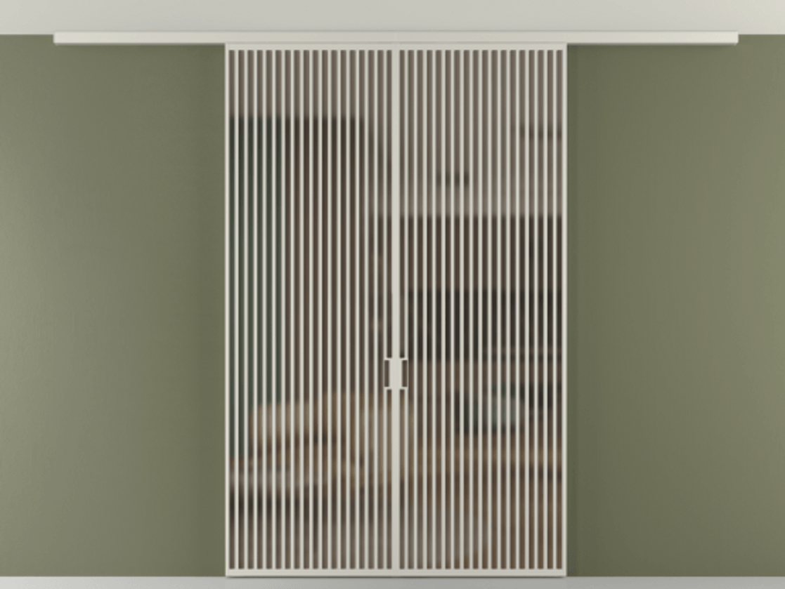 Перегородка Формато вдоль стены на потолок 2 створки АЛПР 040.06 Алюминий тёплый серый Сатинированное бронзовое стекло, триплекс Цена 23710 Br | Volhovec