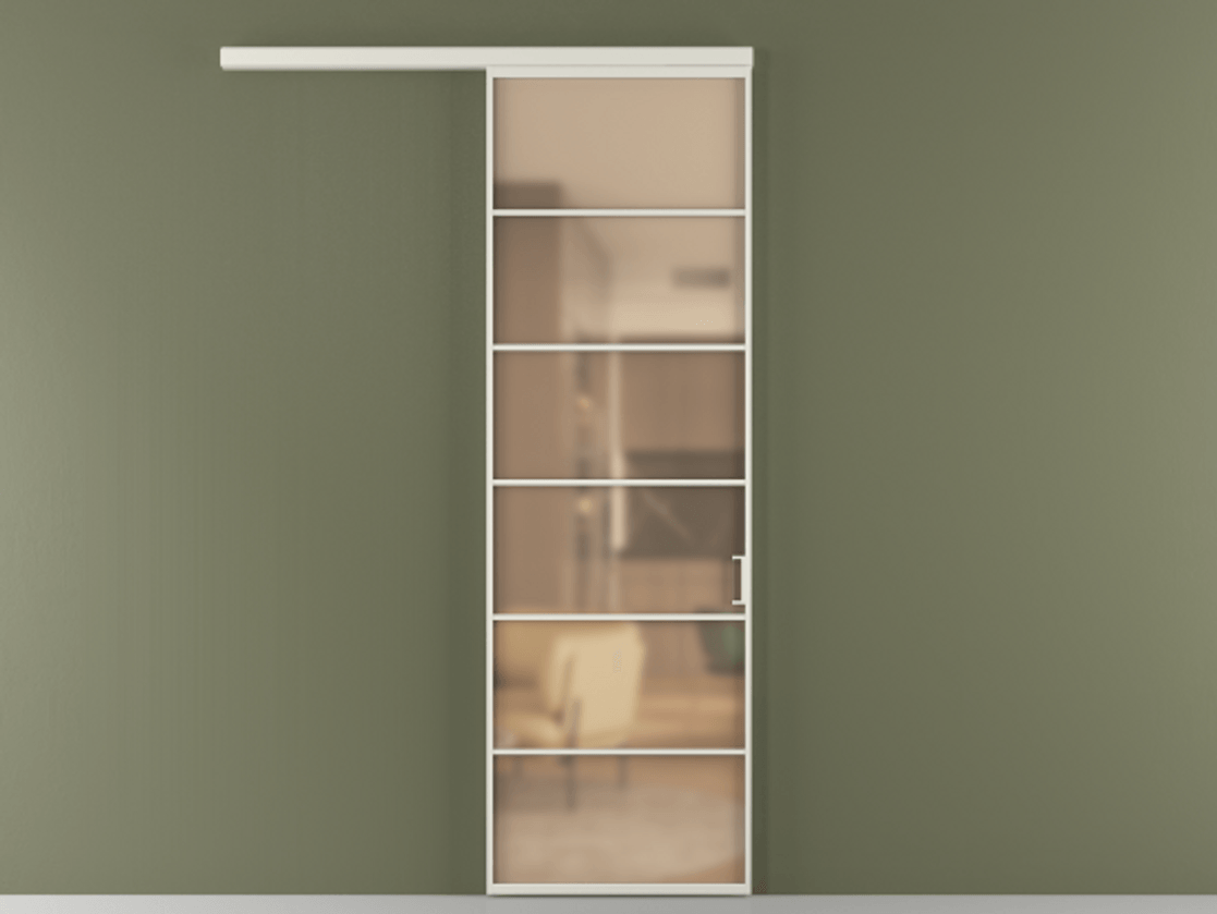 Перегородка Формато вдоль стены 1 створка АЛПР 040.04 Алюминий Белый Сатинированное оранжевое стекло, триплекс Цена 5800 Br  | Volhovec