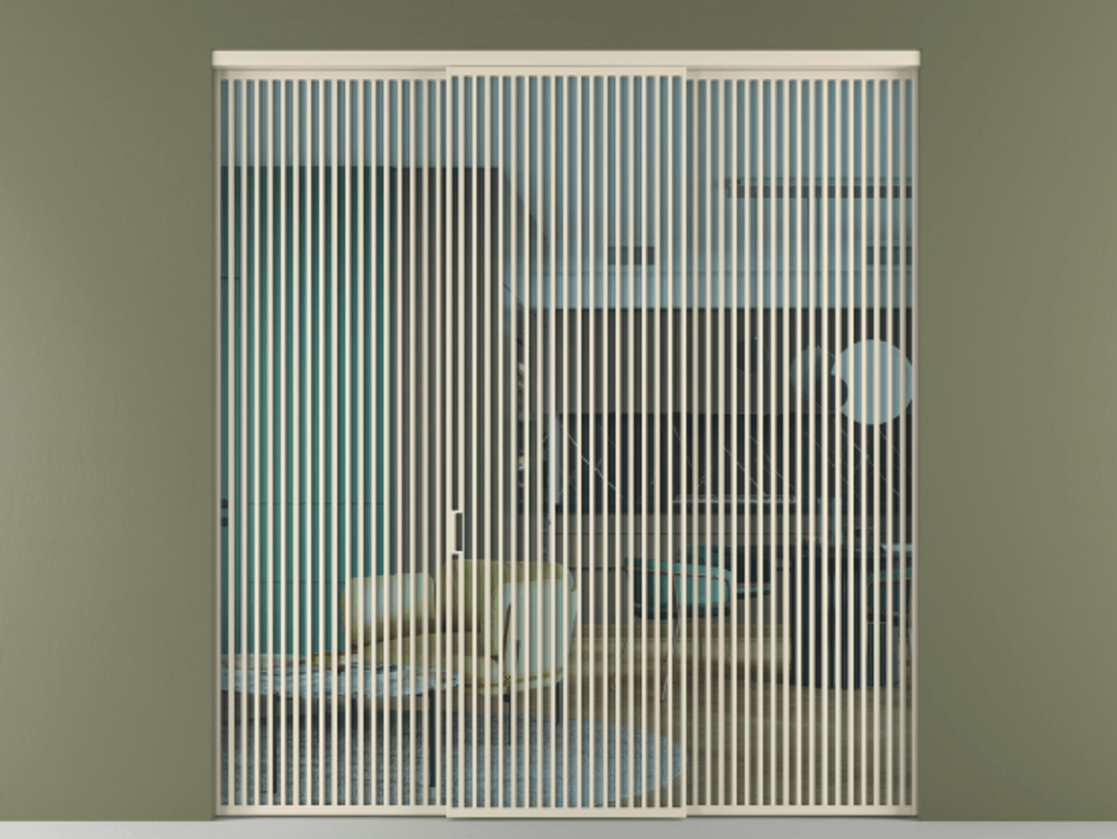 Перегородка Formato внутри проёма 3 створки АЛПР 040.06 Алюминий бежево-серый Прозрачное голубое стекло, триплекс Цена 31400 Br | Volhovec