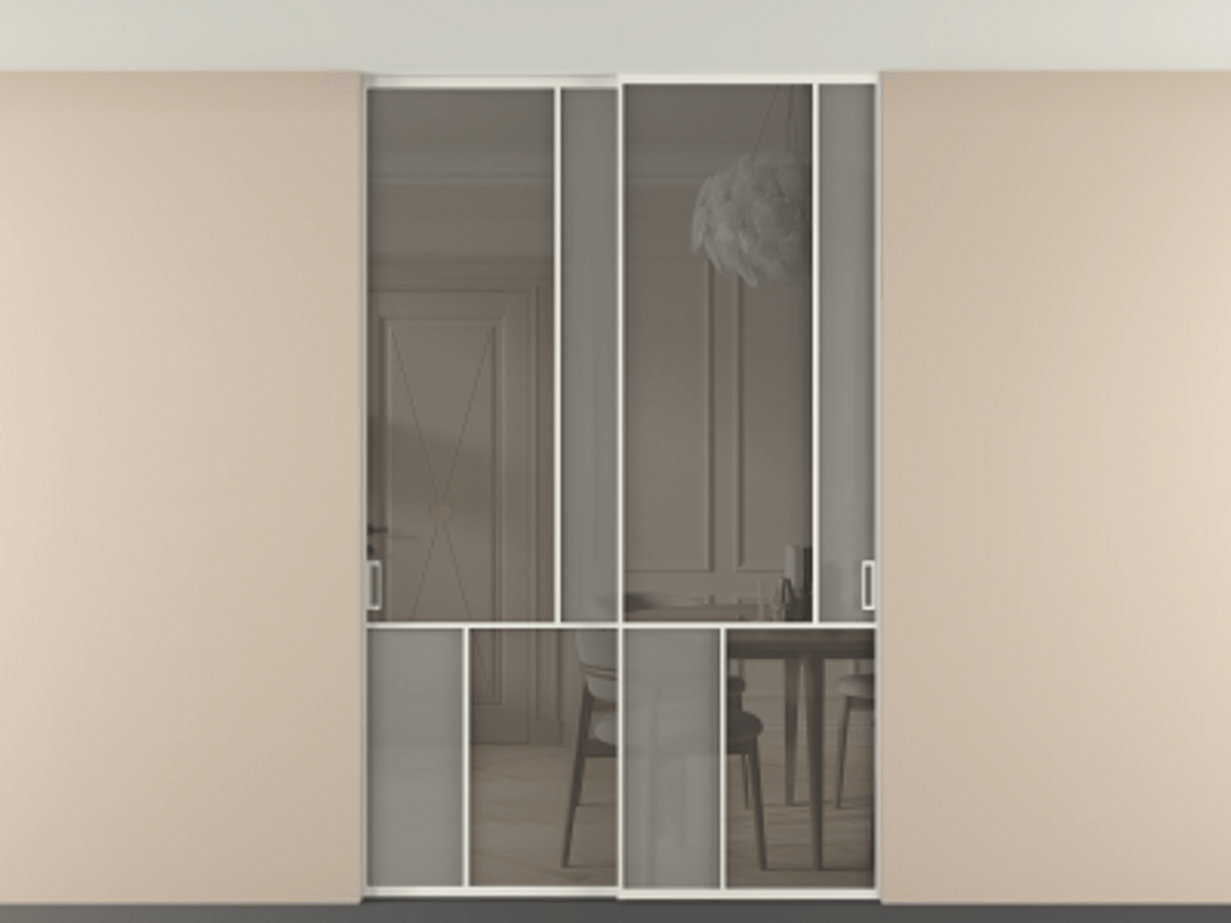 Перегородка Mosaic внутри проема двустворчатая в потолок #VENDORCODE# #FURNISH# #GLASS# Цена #PRICE# #CURRENCY# | Volhovec