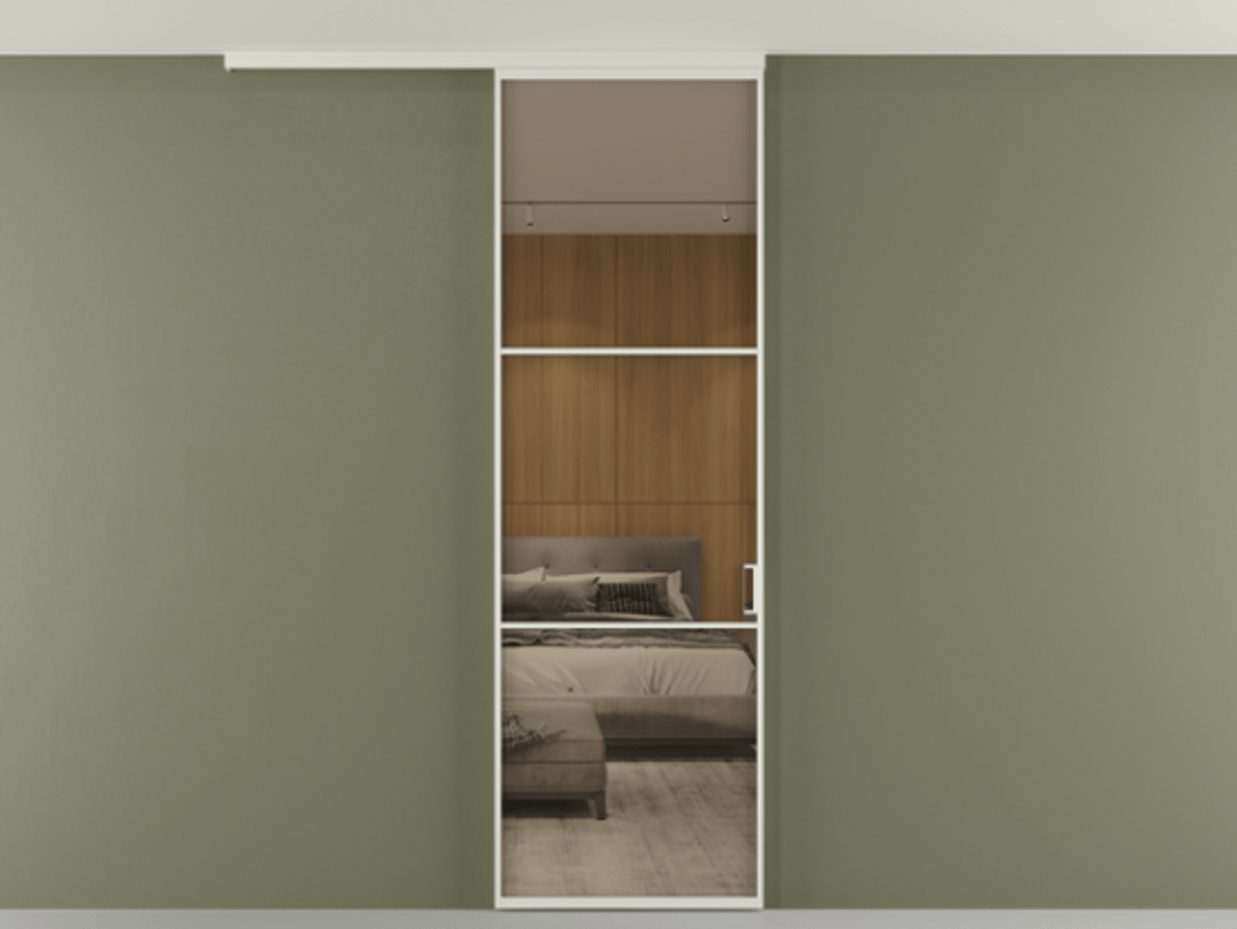 Перегородка Formato вдоль стены на потолок одностворчатая #VENDORCODE# #FURNISH# #GLASS# Цена #PRICE# #CURRENCY# | Volhovec