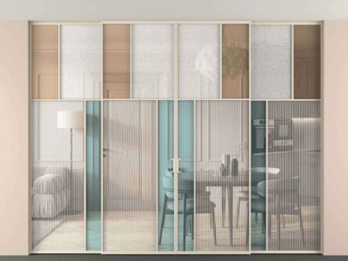 Перегородка Mosaic внутри проёма скрытое крепление в потолок 4 створки АЛПР 041.22 Алюминий бежево-серый Комбинация стекол Группы 1 и Группы 3. Цена 33000 Br . Фабрика дверей Волховец 8 (800) 551 43 19 Перегородка Mosaic внутри проёма скрытое крепление в потолок 4 створки АЛПР 041.22 Алюминий бежево-серый Комбинация стекол Группы 1 и Группы 3 Цена 33000 Br | Volhovec