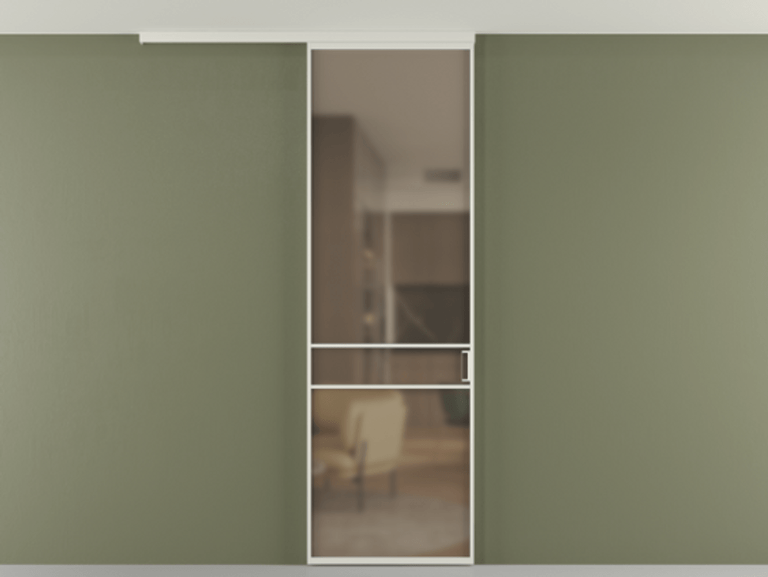 Перегородка Formato вдоль стены на потолок одностворчатая #VENDORCODE# #FURNISH# #GLASS# Цена #PRICE#  | Volhovec