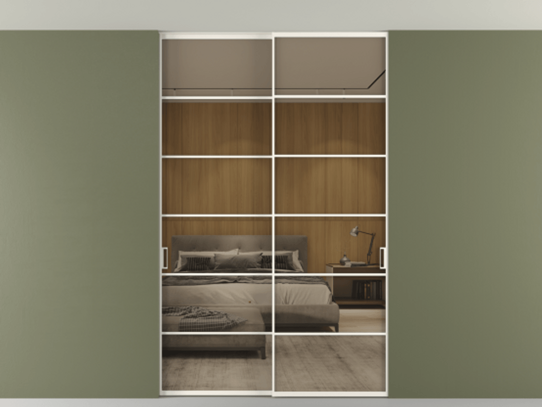 Перегородка Formato внутри проёма скрытое крепление в потолок 2 створки АЛПР 040.04 Алюминий пудровый белый Рефлективное бронзовое стекло "Stopsol", калёное. Цена 17250 Br 1. Полотно 2 шт. (800/2100 мм)
2. Комплект установки раздвижной системы
3. Базовый комплект фурнитуры
4. Ручка RONDO. Фабрика дверей Волховец 8 (800) 551 43 19 Перегородка Formato внутри проёма скрытое крепление в потолок 2 створки АЛПР 040.04 Алюминий пудровый белый Рефлективное бронзовое стекло "Stopsol", калёное Цена 17250 Br | Volhovec