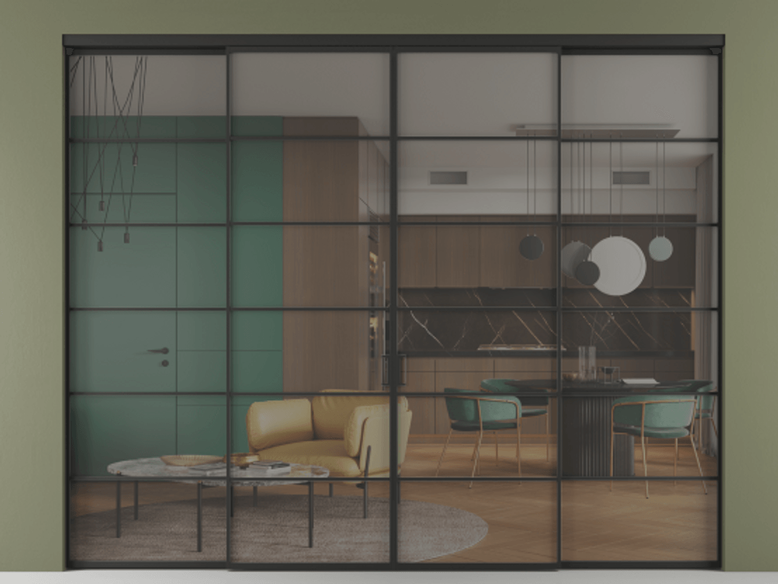 Перегородка Formato внутри проёма четырёхстворчатая #VENDORCODE# #FURNISH# #GLASS# Цена #PRICE# #CURRENCY#  | Volhovec