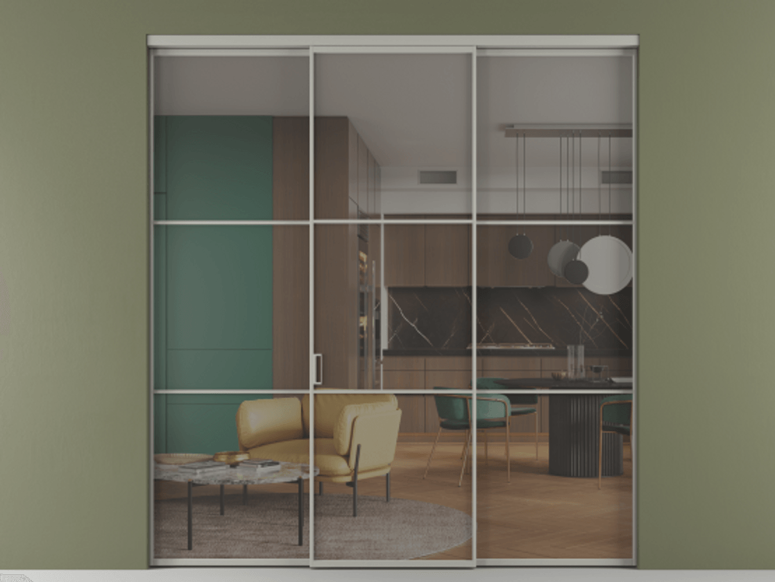 Перегородка Formato внутри проёма 3 створки АЛПР 040.03 Алюминий нейтральный серый Прозрачное серое стекло, триплекс. Цена 13290 Br 1. Полотно 3 шт. (800/2100 мм)
2. Комплект установки раздвижной системы
3. Базовый комплект фурнитуры
4.Ручка RONDO. Фабрика дверей Волховец 8 (800) 551 43 19 Перегородка Formato внутри проёма 3 створки АЛПР 040.03 Алюминий нейтральный серый Прозрачное серое стекло, триплекс Цена 13290 Br | Volhovec