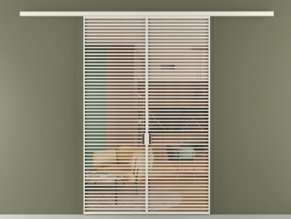 Перегородка Формато вдоль стены 2 створки АЛПР 040.07 Алюминий серый Прозрачное оранжевое стекло, триплекс Цена 18300 Br | Volhovec