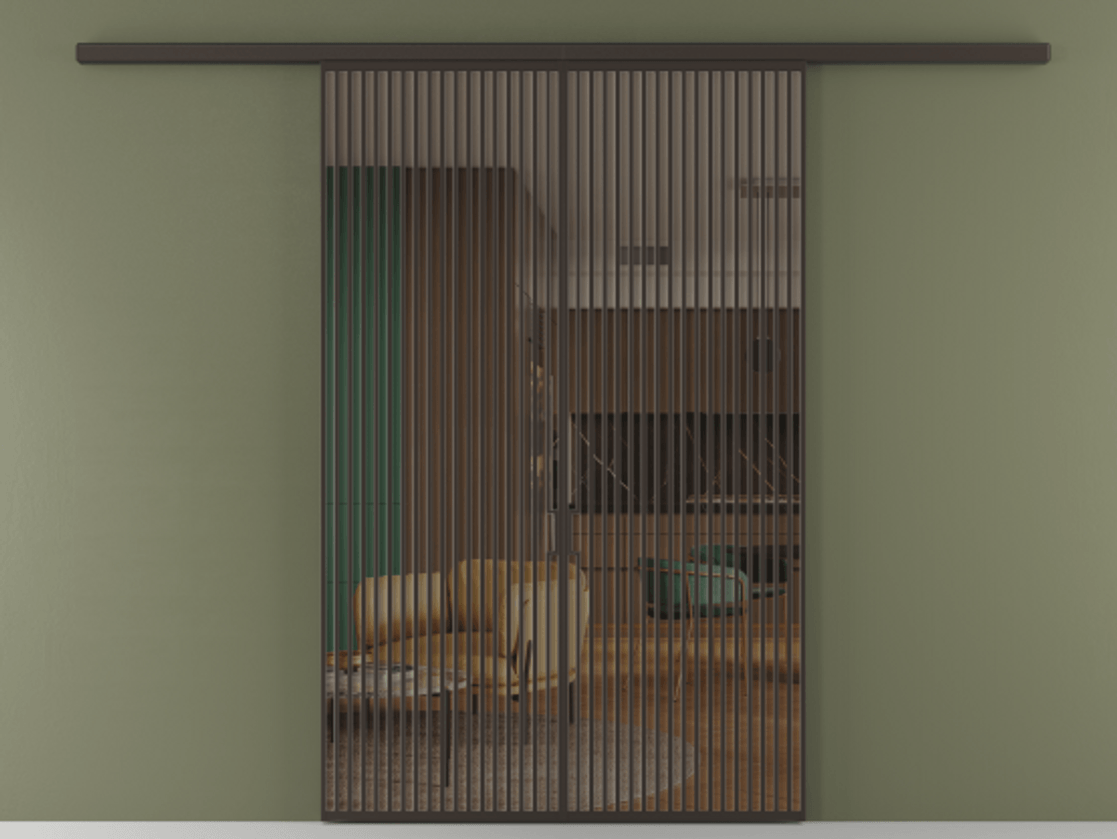 Перегородка Формато вдоль стены 2 створки АЛПР 040.06 Алюминий антрацит Прозрачное бронзовое стекло, триплекс Цена 18310 Br | Volhovec