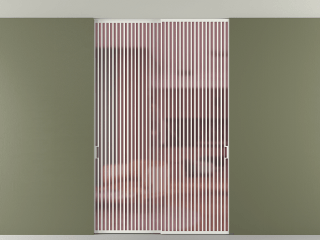 Перегородка Formato внутри проёма скрытое крепление в потолок 2 створки АЛПР 040.06 Алюминий светло-серый Сатинированное розовое стекло, триплекс Цена 21900 Br | Volhovec