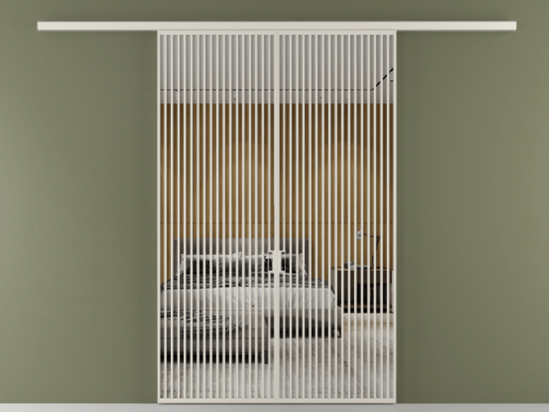 Перегородка Формато вдоль стены 2 створки АЛПР 040.06 Алюминий облачно-серый Двустороннее зеркало, триплекс , триплекс 6 мм Цена 18310 Br | Volhovec