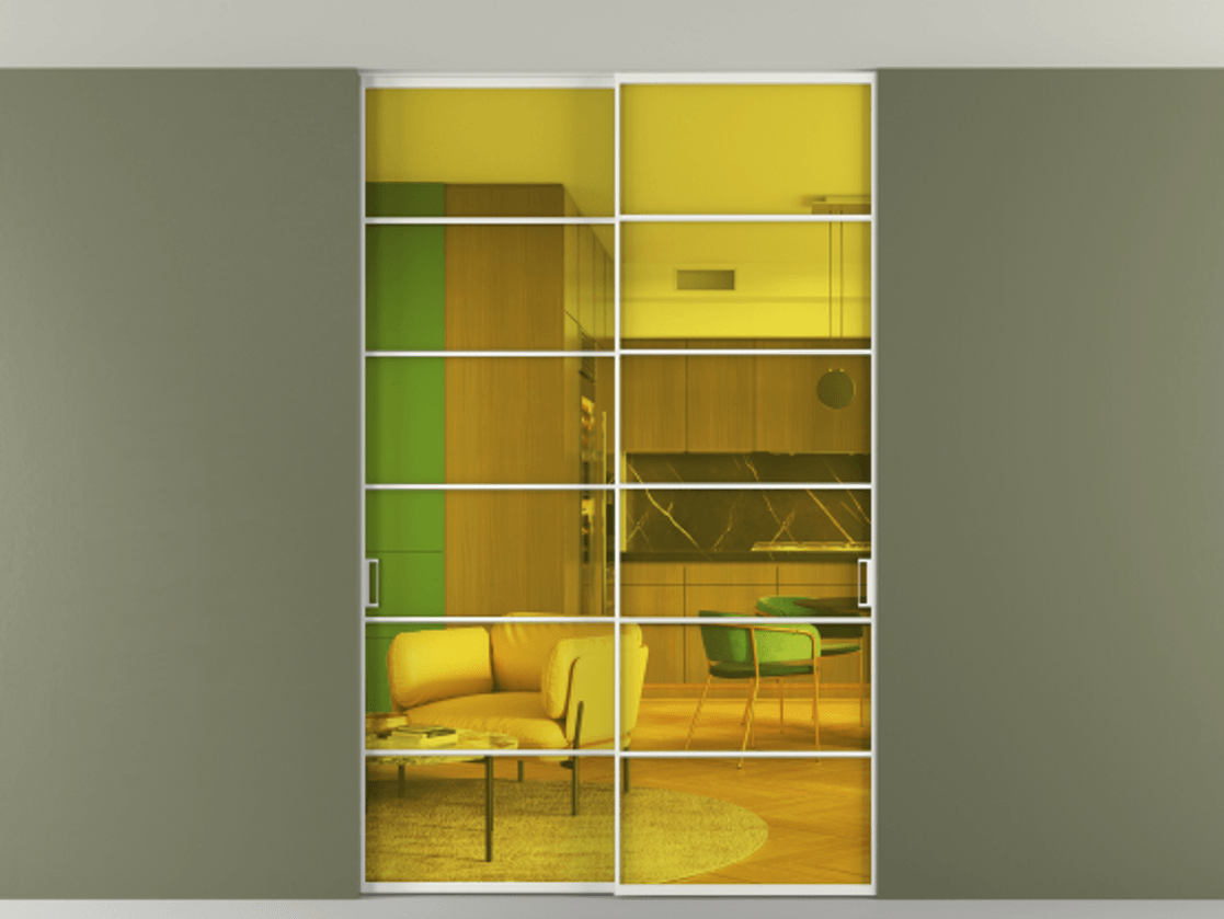 Перегородка Формато внутри проёма скрытое крепление в потолок 2 створки АЛПР 040.04 Алюминий светло-серый Прозрачное жёлтое стекло, триплекс. Цена 14000 Br 1. Полотно 2 шт. (800/2100 мм)
2. Комплект установки раздвижной системы
3. Базовый комплект фурнитуры
4. Ручка Рондо. Фабрика дверей Волховец 8 (800) 551 43 19 Перегородка Формато внутри проёма скрытое крепление в потолок 2 створки АЛПР 040.04 Алюминий светло-серый Прозрачное жёлтое стекло, триплекс Цена 14000 Br | Volhovec