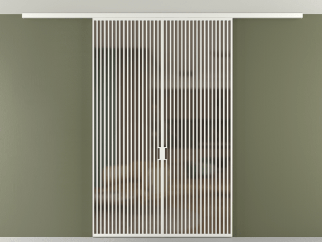 Перегородка Формато вдоль стены на потолок 2 створки АЛПР 040.06 Алюминий светло-серый Сатинированное бронзовое стекло, триплекс Цена 23710 Br | Volhovec