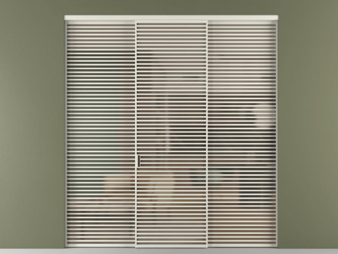 Перегородка Formato внутри проёма 3 створки АЛПР 040.07 Алюминий Белый Сатинированное бронзовое стекло, триплекс Цена 23410 Br | Volhovec