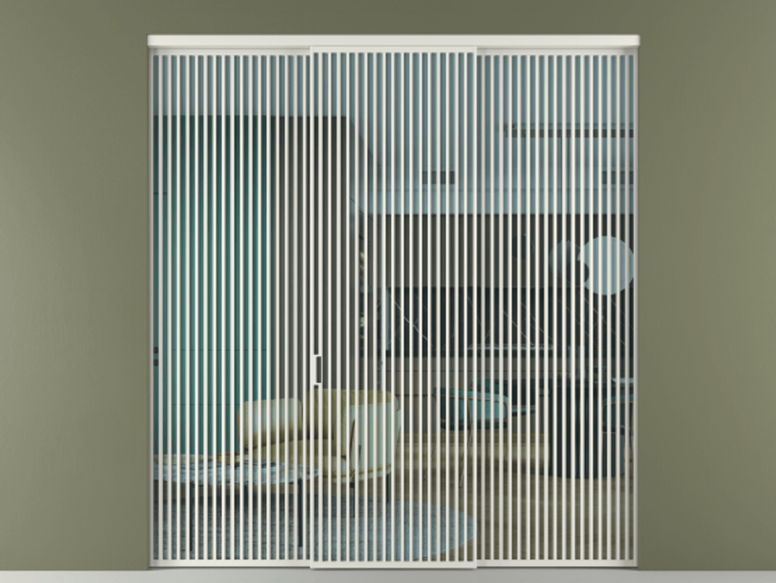 Перегородка Formato внутри проёма 3 створки АЛПР 040.06 Алюминий серый Прозрачное голубое стекло, триплекс Цена 25900 Br | Volhovec