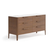 Комод Piega 6 ящиков дуб каштановый матовый