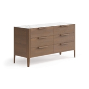 Комод Piega 6 ящиков дуб туманный матовый