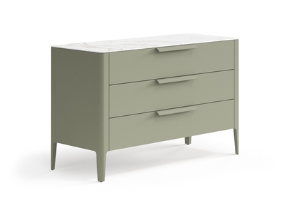 Мебель Комод Piega 3 ящика. Цвет Матовый оливковый тёмный. Материал Гладкая эмаль. Коллекция Комод Piega 3 ящика. Картинка.