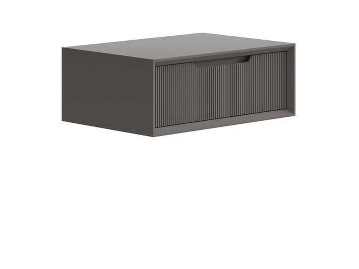 Мебель Тумба подвесная прикроватная Velvet 1 ящик. Цвет Матовый антрацит. Материал Гладкая эмаль. Коллекция Тумба подвесная прикроватная Velvet 1 ящик. Картинка.