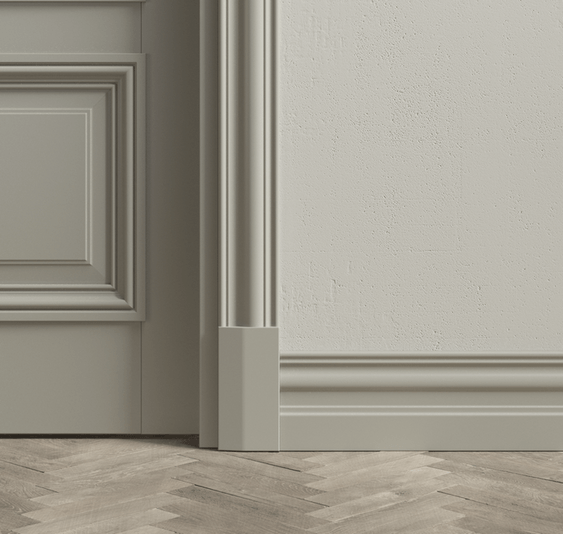 Плинтус Плинтус Высокий классический. Цвет Бук нейтральный серый. Коллекция Плинтус Высокий классический. Картинка.