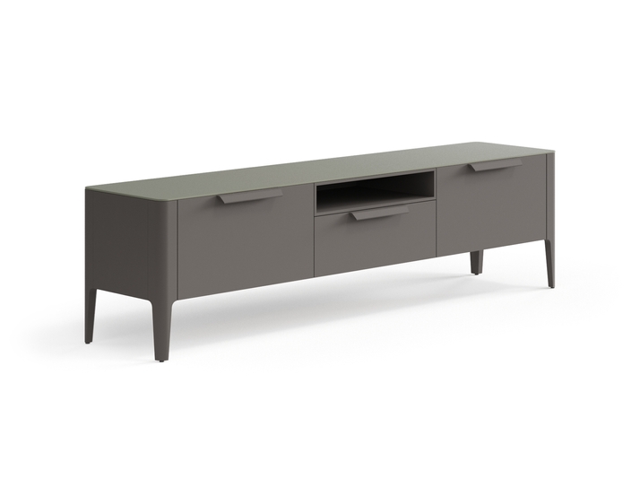 Мебель ТВ тумба Piega. Цвет Матовый антрацит. Материал Гладкая эмаль. Коллекция ТВ тумба Piega. Картинка.