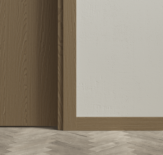 Плинтус Плинтус Плоский 75 мм. Цвет Дуб дымный матовый. Коллекция Плинтус Плоский 75 мм. Картинка.