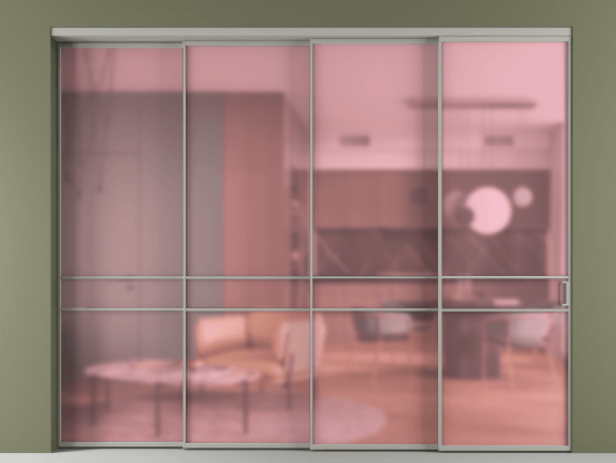 Алюминевая перегородка АЛПР 040.02_АНСР_САТ РОЗ_new. Цвет Алюминий нейтральный серый. Материал Алюминий в эмали. Коллекция Перегородка Formato внутри проёма 4 створки с синхронным механизмом. Фото. Алюминевая перегородка АЛПР 040.02_АНСР_САТ РОЗ_new. Цвет Алюминий нейтральный серый. Материал Алюминий в эмали. Коллекция Перегородка Formato внутри проёма 4 створки с синхронным механизмом. Картинка.