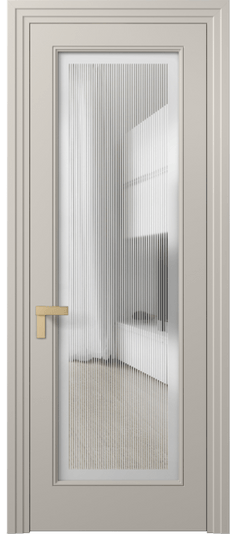 Дверь межкомнатная 8300 МСБЖ Сатин с гравировкой Rocca. Цвет Матовый светло-бежевый. Материал Гладкая эмаль. Коллекция Rocca. Картинка.
