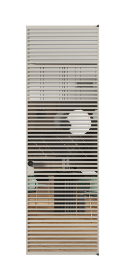 Дверь межкомнатная АЛПЛ040.06 Crystalvision АСБЖ. Цвет Алюминий светло-бежевый. Материал Алюминий в эмали. Коллекция Формато. Картинка.