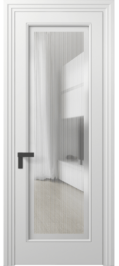 Дверь межкомнатная 8300 МБЛ Сатин с гравировкой Rocca. Цвет Матовый белоснежный. Материал Гладкая эмаль. Коллекция Rocca. Картинка.