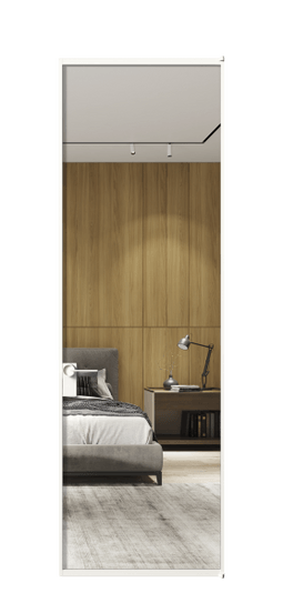 Дверь межкомнатная АЛПЛ040.01 Зеркало триплекс БЕЛ. Цвет Алюминий Белый. Материал Алюминий. Коллекция Формато. Картинка.