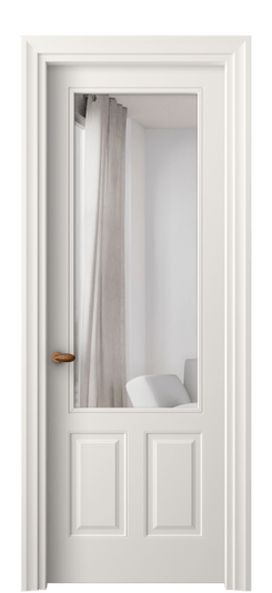 Дверь межкомнатная 8522 МПБЛ ЗЕР. Цвет Матовый пудровый белый. Материал Гладкая эмаль. Коллекция Эссе. Картинка.